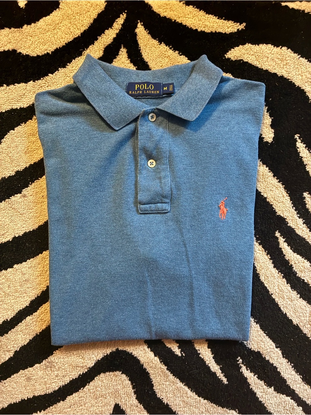 Polo by Ralph Lauren Blue Short-Sleeve Polo with Orange Pony